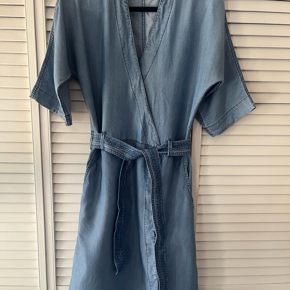 CLOSED Denim Blue Belted Midi Dress
